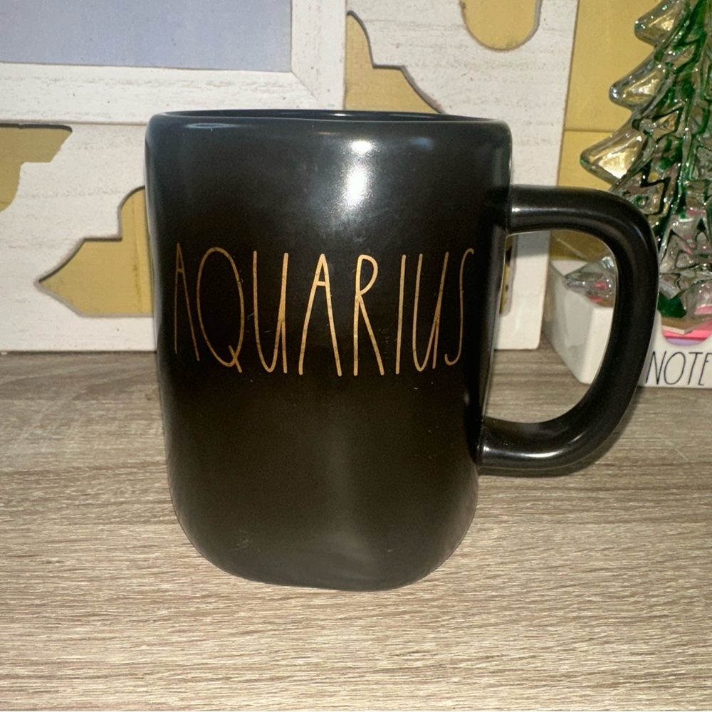 Aquarius Black Ceramic Mug Rae Dunn